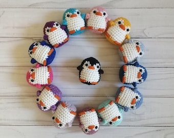Pinguim de Crochê: Presente de Mesa Colorido, Brinquedo Feito à Mão