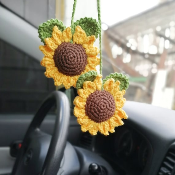 Sunflower car mirror hanger deals