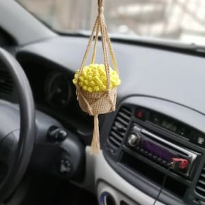 Car Plants, Crochet Flowers Plant, Plant Lover Decor, Flower Decor , Houseplant Decor, Crochet Hanging Plants, Car Accessories For Women