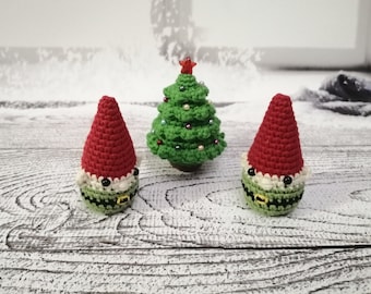 Crochet christmas elf ornaments, Xmas tree, Dining table christmas decor, Place an Desk
