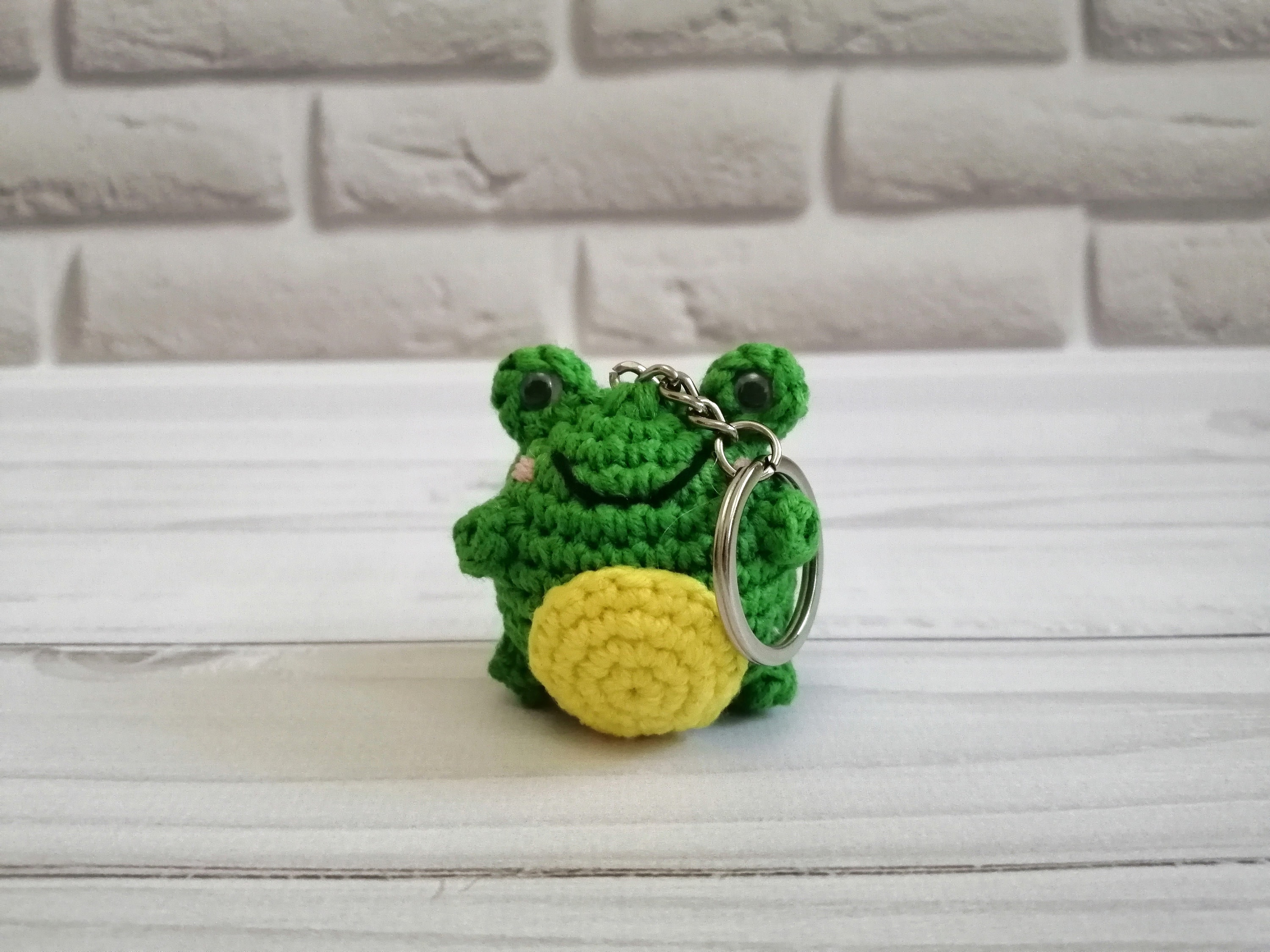 Frog keychain frog amigurumi frog cute handbag charm Etsy