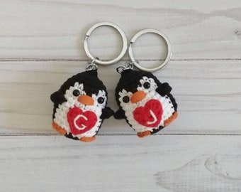 Crochet Penguin Keychains: Matching Couple Gift, Handmade