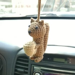 Car hanging charm crochet squirrel