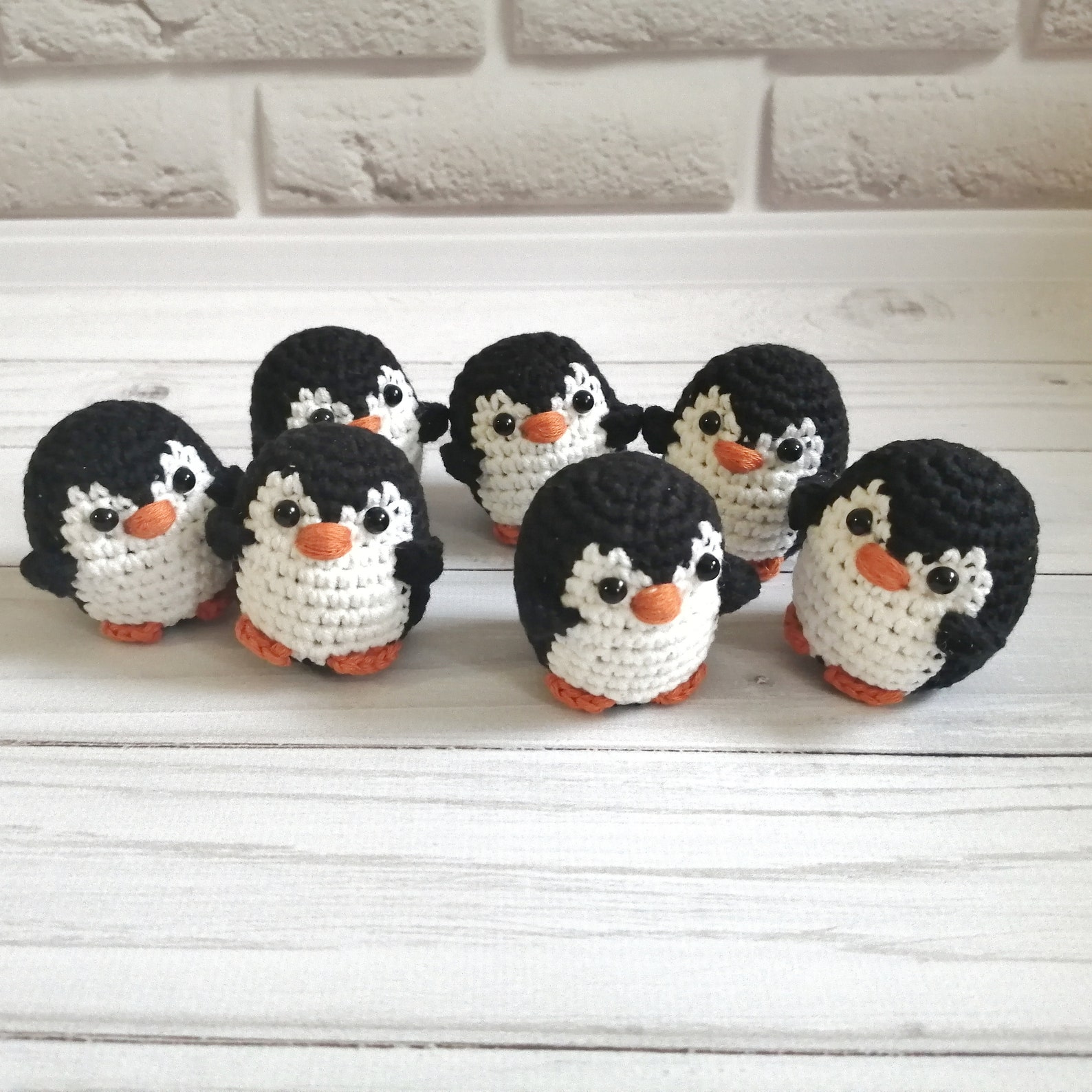 Crochet penguin keychain keyring mini penguin Etsy