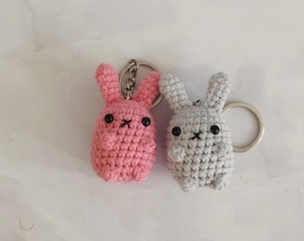 Crochet Bunny Keychain Set, Couple Gift