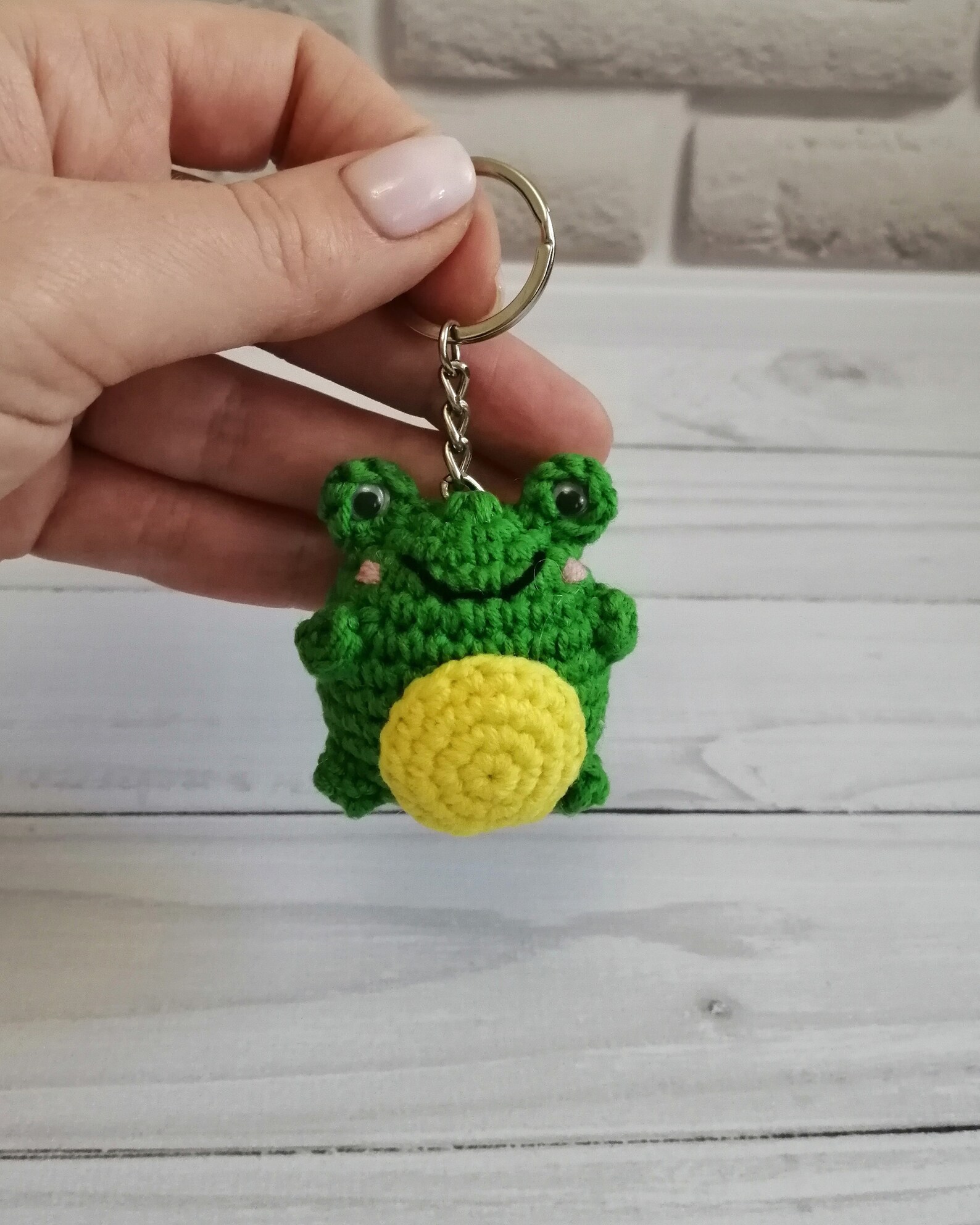 Frog keychain frog amigurumi frog cute handbag charm Etsy