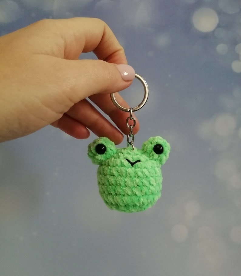 Cute Crochet Frog Keychain Crochet Hanger for Car Tiny Plush - Etsy