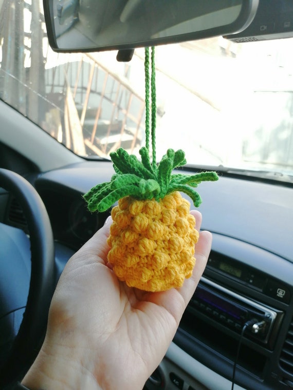 Buy Crochet Pineapple Car Rear View Mirror Accessories Online in