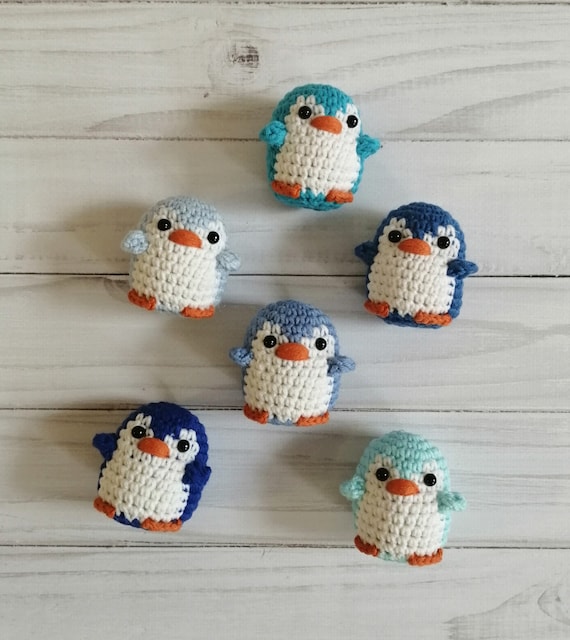 ミニかぎ針編みペンギンぬいぐるみあみぐるみおもちゃ、小さな
