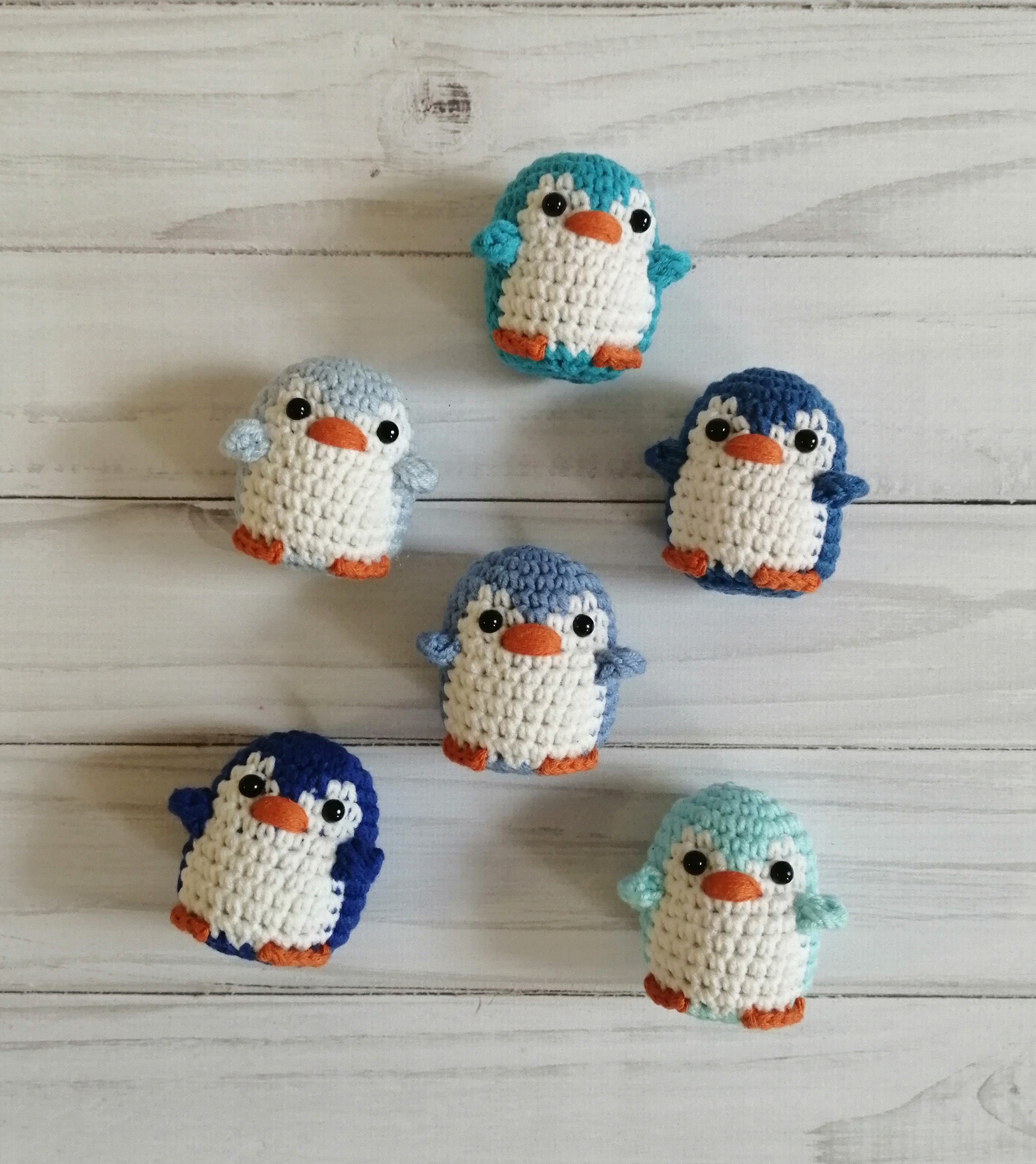 ミニかぎ針編みペンギンぬいぐるみあみぐるみおもちゃ、小さな