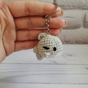 Crochet Shark Keychain, Cute Ocean Animal Amigurumi Gift, Sea Life Bag Charm, Handmade Shark Accessories