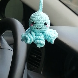 Octopus crochet car hanging ornament