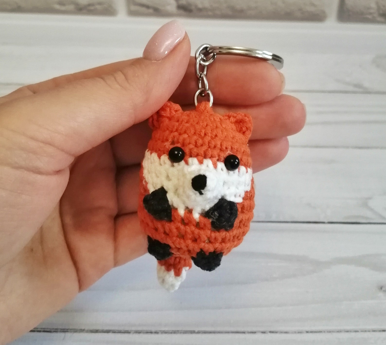 Fox Fox keychain Amigurumi fox Crochet keyring Cute | Etsy