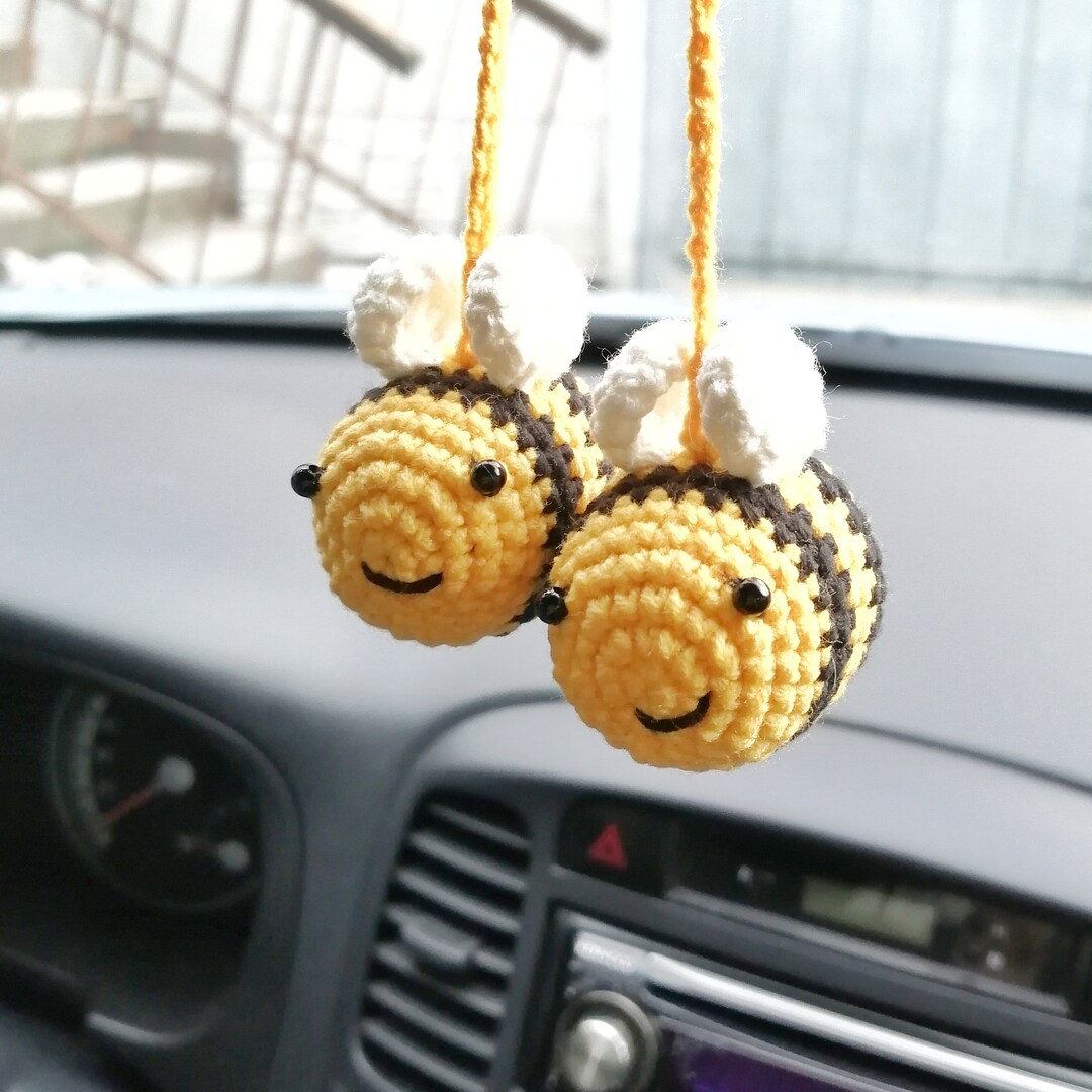 Crochet Car Decor for Rear View Mirror Amigurumi Bees Etsy
