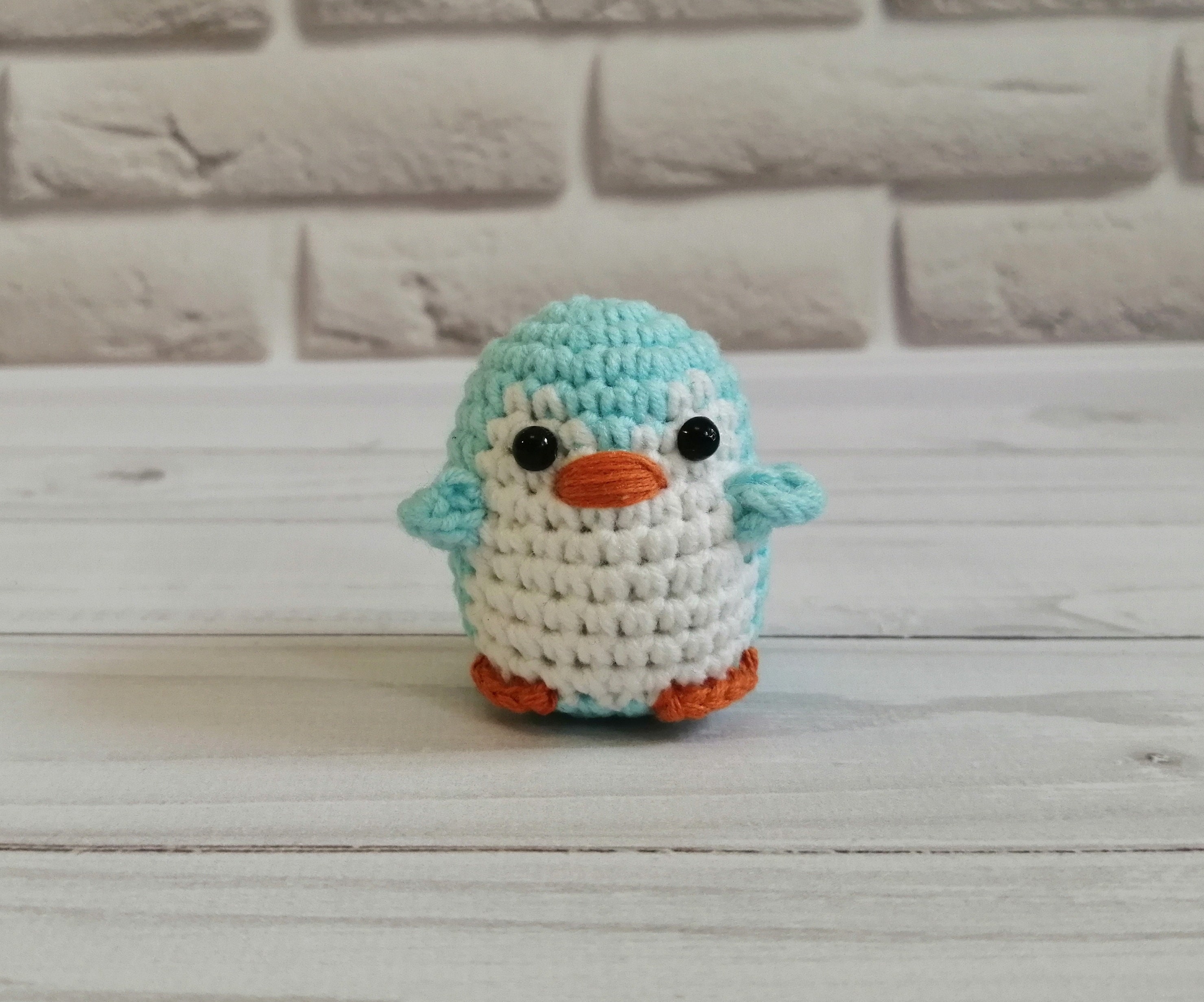 ミニかぎ針編みペンギンぬいぐるみあみぐるみおもちゃ、小さな