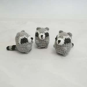 Cute raccoon crochet mini toy