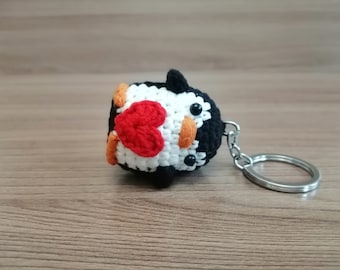 Personalized Penguin Keychain Crochet Penguin Gift Penguin Lover Gift Custom Name Keychain Cute Animal Gift Handmade Amigurumi
