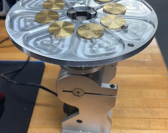 The “Do All” - 8 Position Rotary or Flat Fixture for Coins, Jewelry, Tokens, Dog Tags, Military Tags, Leather Patches etc. Laser engraving.