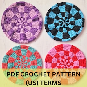 Crochet beret pattern - checkerboard - instant PDF download - beginner friendly tutorial - adult size - crochet US terms - crochet hat