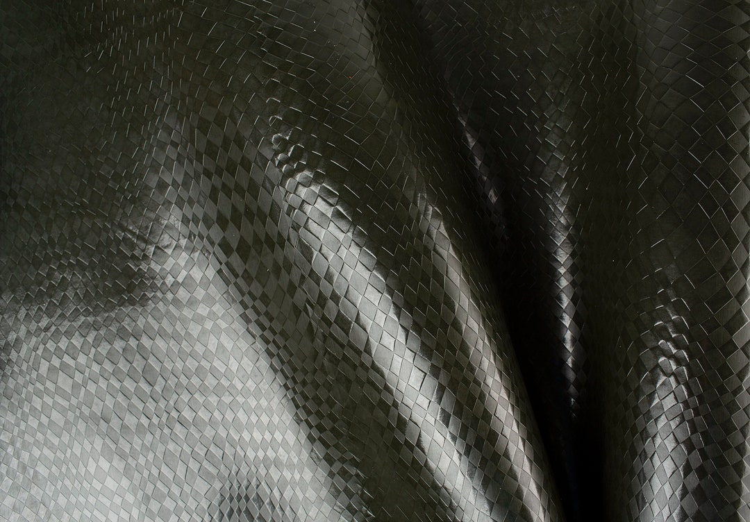 Dark Green Marsh Romb Embossed Print Patent ITALIAN Leather Calf Cow ...