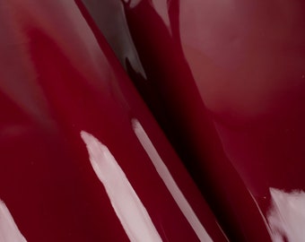 Bordeaux Patent Leather Cowhide Scraps - Italian Leather Pieces