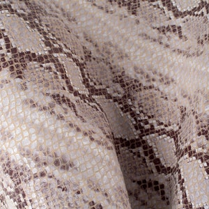 Grått/guldfärgat pytonpräglat italienskt kalvskinn - 13x13 cm till 50x50 cm