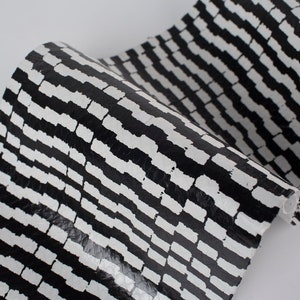 Black/White  Print  ITALIAN genuine SNAKE leather glossy skin AYERS