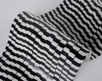 Black/White  Print  ITALIAN genuine SNAKE leather glossy skin AYERS