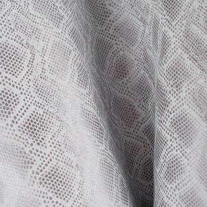 White/Grey ITALIAN Python Print ITALIAN Leather Calf Cow Hide Scraps Scrap Square Pieces Swatches Samples  5x5-20x20in.