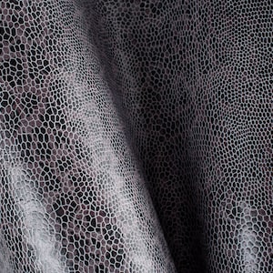 Grey Sea Snake Print Embossed ITALIAN Lambskin sheep leather hide skin hides nappa
