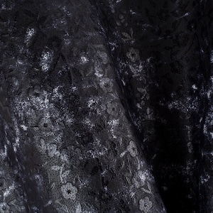 Black/White Flowers  Embossed Print ITALIAN Lambskin sheep leather hide skin hides nappa 5+ sqf