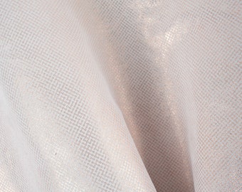 Embossed Italian Lambskin Leather Hide: Pink Gold with Sparkles