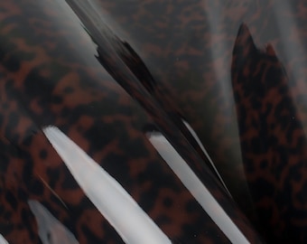 DonkerBRUIN Print JAGUAR Glossy Patent Gebrek ITALIAANSE Lederen Kalf Koe Hide Resten Schroot Vierkante Stukken Stalen Monsters 5x5-20x20in.
