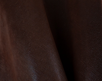 Dark Brown Embossed Italian Lambskin Leather Hide (4+ sqf)