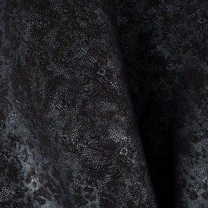 Black/Blue flowers Embossed Print ITALIAN Lambskin sheep leather hide skin hides nappa  (5+ sqf) (B1)