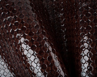 Brown Crocodile Embossed Italian Leather Scraps, 5x5 to 20x20 in