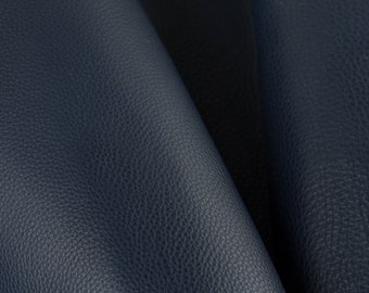 Peças em couro Saffiano italiano azul escuro, quadrados de couro de bezerro premium
