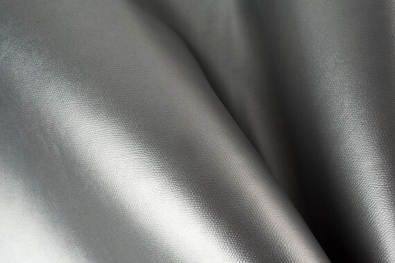 SILVER ITALIAN SAFFIANO Leather Calf Cow Hide Scraps Scrap Square Pieces