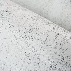 White/Black Craquelures Embossed Print ITALIAN Lambskin sheep leather hide skin hides nappa (6+ sqf )