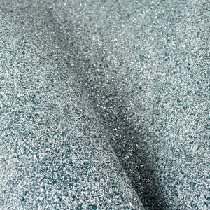 Sea wave/Silver with sparkles (Ji- Ch) Italian GLITTER  Haberdashery Fabric Scraps Scrap Square Pieces Swatches Samples  5x5-20x20in.