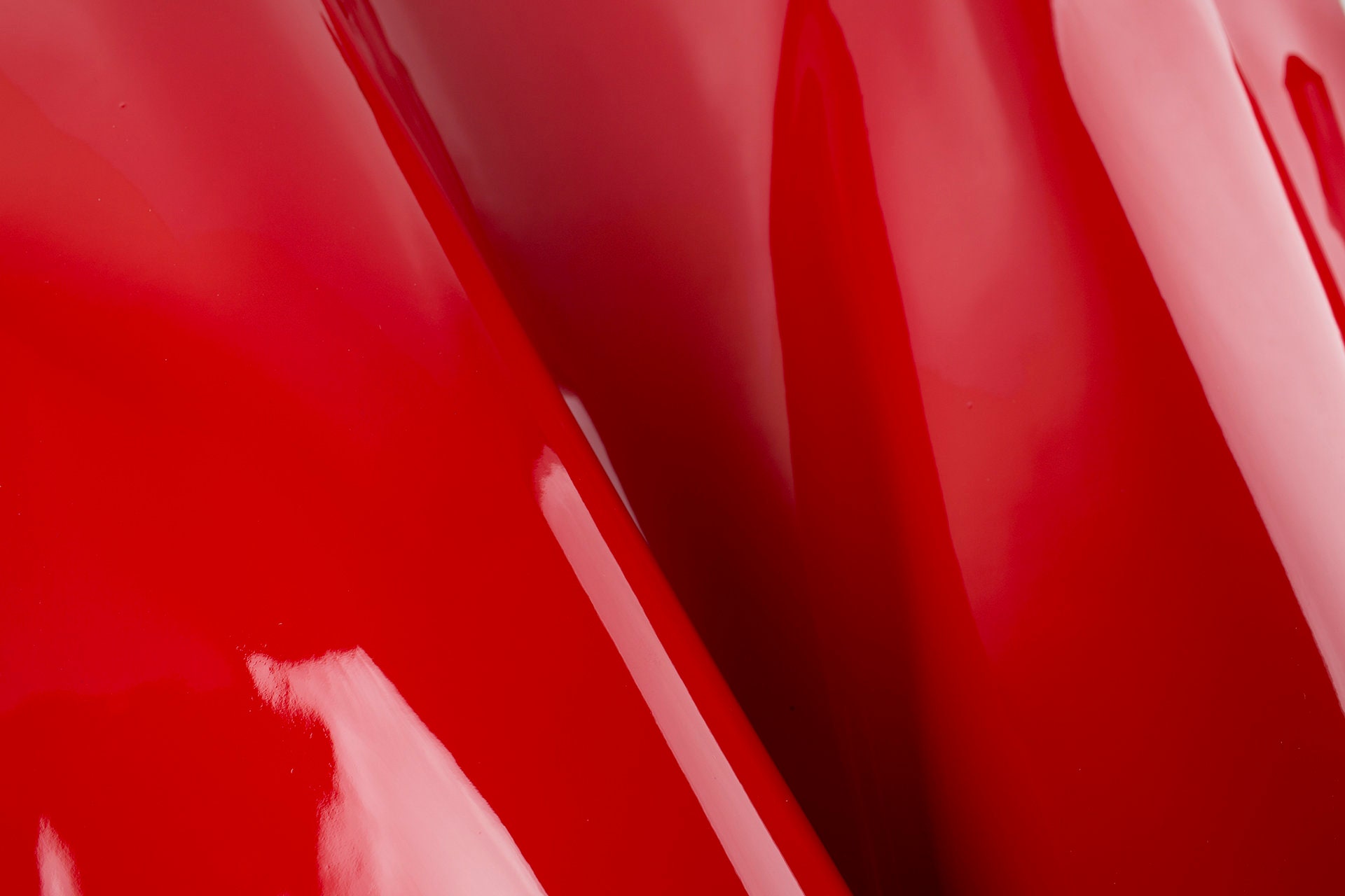 Red Scarlet ITALIAN Glossy Patent Lack Leather Calf Cow Hide