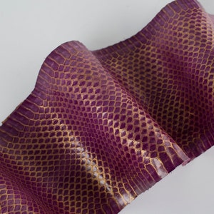 Marsala/Gold ITALIAN genuine SNAKE leather glossy skin AYERS