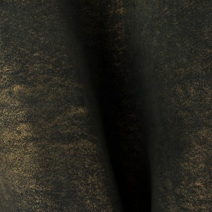 Black/Gold vintage with sparkles  ITALIAN Lambskin sheep leather hide skin hides nappa (5+) (B1-F1)