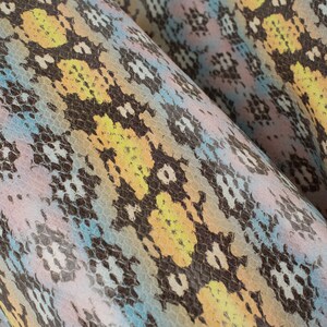 BLUE ITALIAN Glossy Python  Print ITALIAN LeatherLambskin sheep leather hide skin hides nappa Swatches Samples  5x5-20x20in.