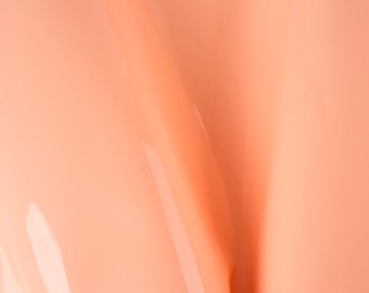 Peach Patent Italian Leather Pieces, Glossy Cowhide Scraps