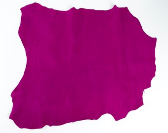 VIOLET Saturated (FUCSIA) ITALIAN Goat Suede velours leather hide skin hides Apt.120