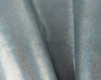 Silver Blue with sparkles Embossed Print ITALIAN Lambskin sheep leather hide skin hides nappa  5+ sqf