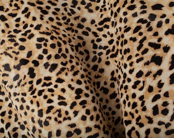 New Print Leopard  ITALIAN Cavallino Leather Pony hide skin, skins hides