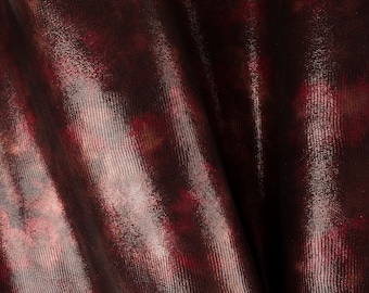 Sparkle Iguana Embossed Italian Lambskin Leather Hide, Marsala/Grey