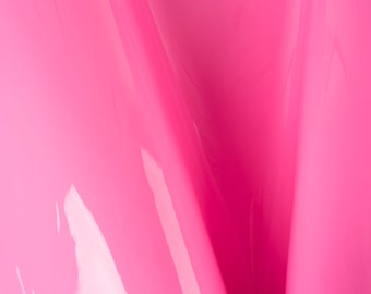Pink Patent Italian Leather Pieces, Glossy Cowhide Samples